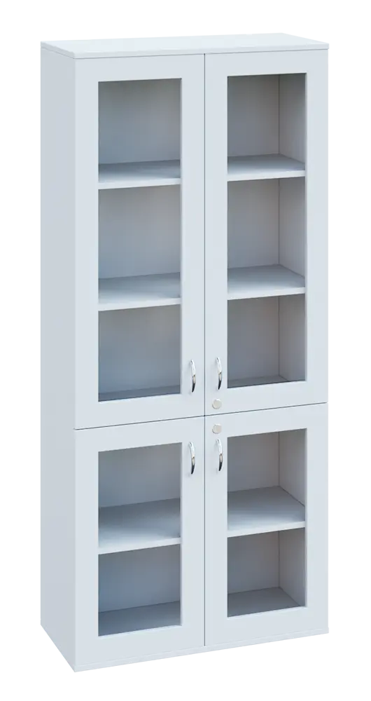 SPO 33 skříň 4-dveřová/ sklo lamino - bílá